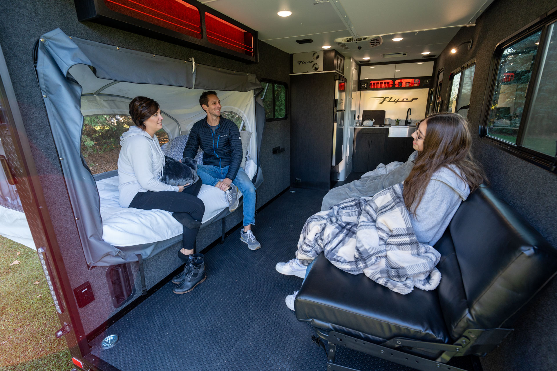 spacious interior tipouts trailer