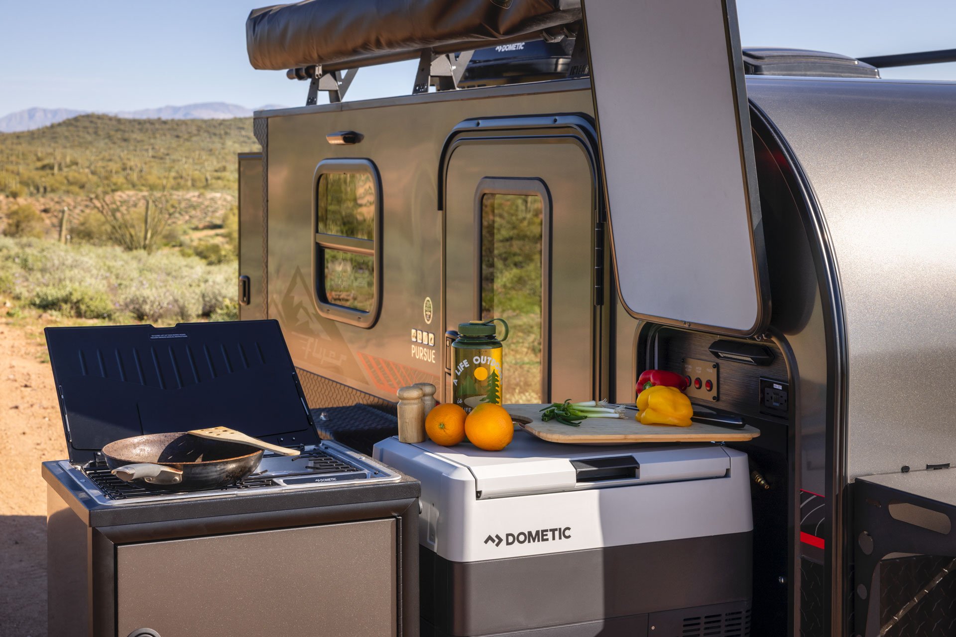 slideout convenient outdoor camper kitchen