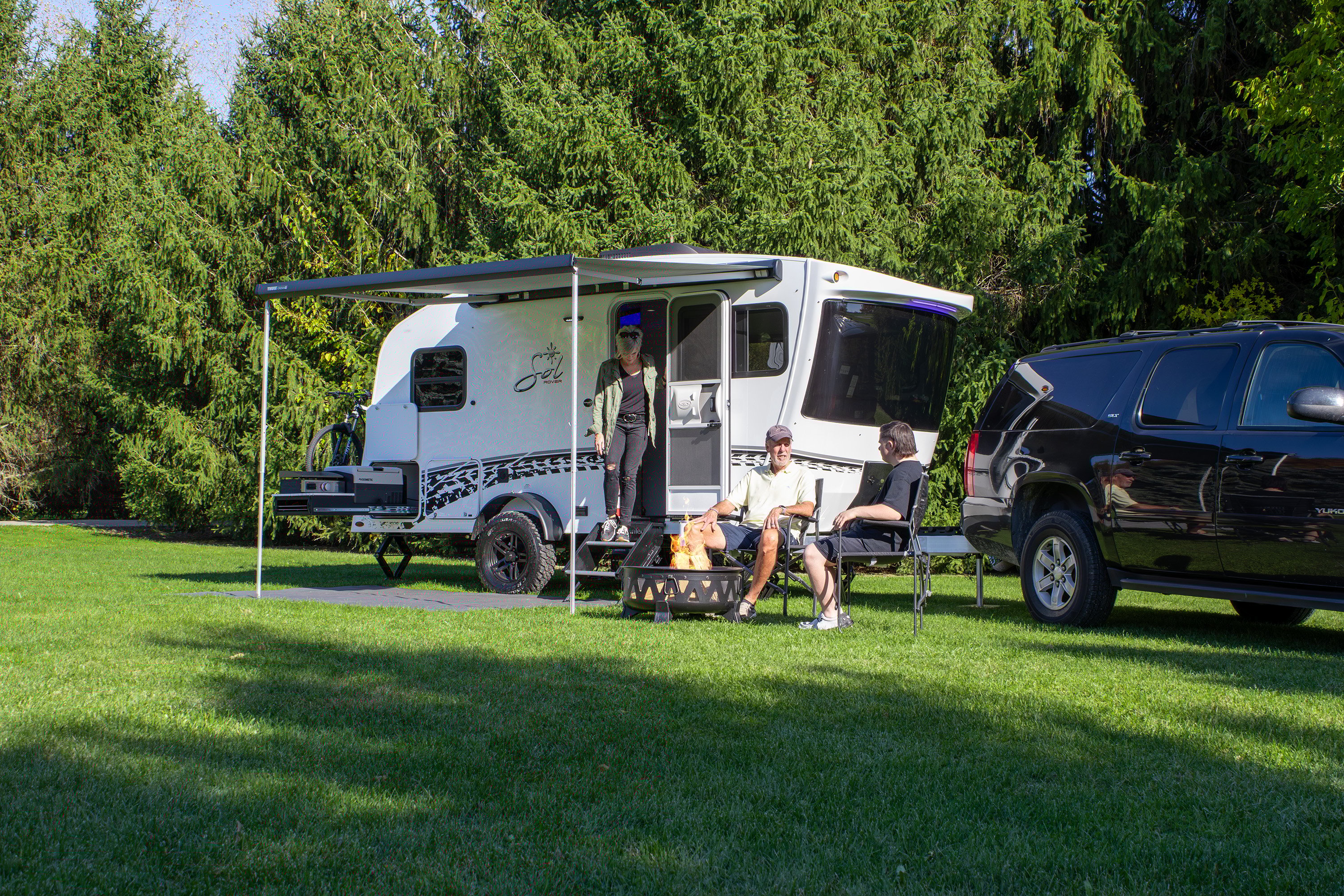 amenities galore, home conveniences camping