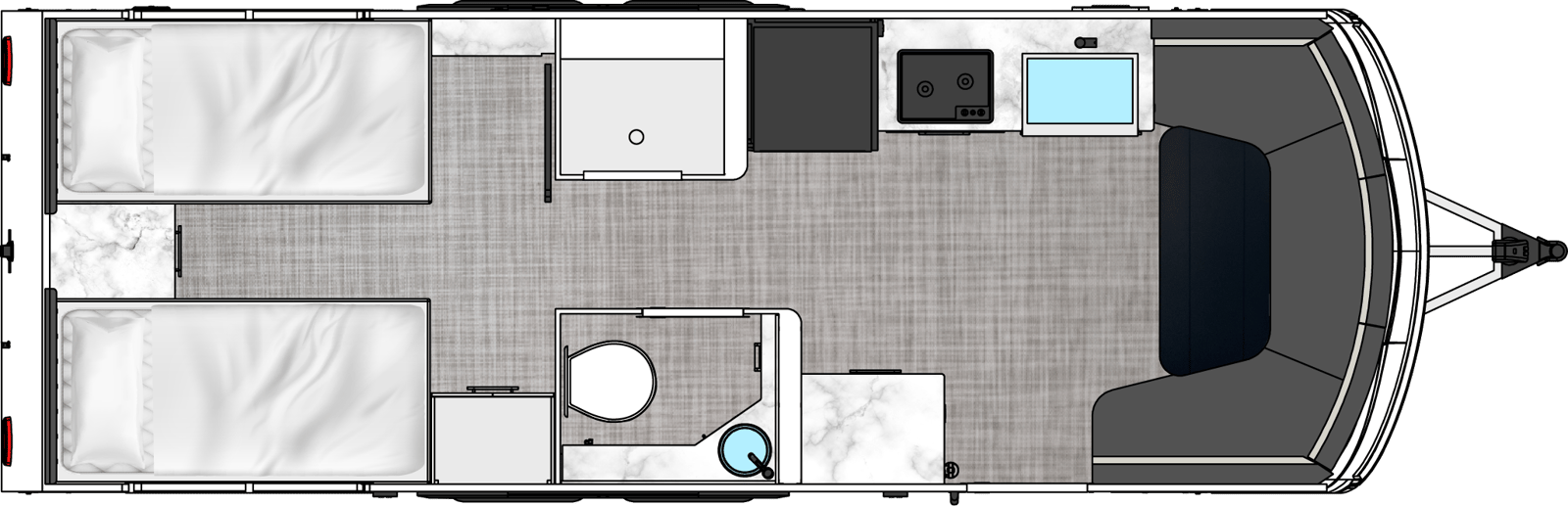 inTech Aucta Willow Twin Bed Floorplan
