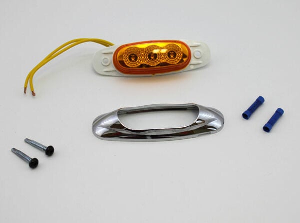 Oval LED Clearance Light with Chrome Bezel (Amber OR Red)