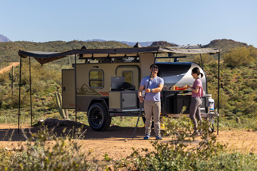 large awning outdoor relaxation RV